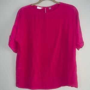 Omanti 100% silk short sleeve top size 8